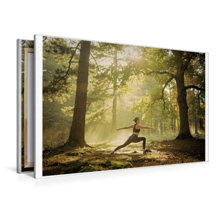 Premium Textil-Leinwand Bewege dich frei – mitten im Wald.