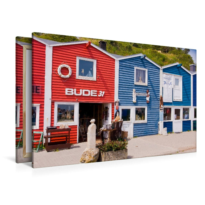 Premium Textil-Leinwand Die Hummerbuden auf Helgoland