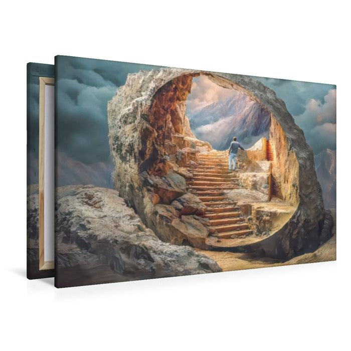 Premium Textil-Leinwand Treppenlabyrinthe