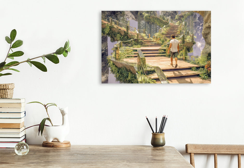 Premium Textil-Leinwand Treppenlabyrinthe