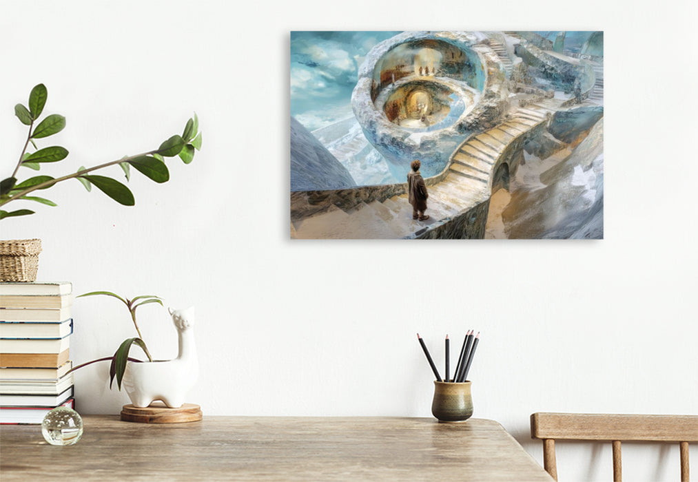 Premium Textil-Leinwand Treppenlabyrinthe