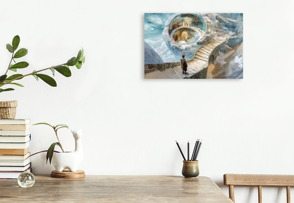 Premium Textil-Leinwand Treppenlabyrinthe