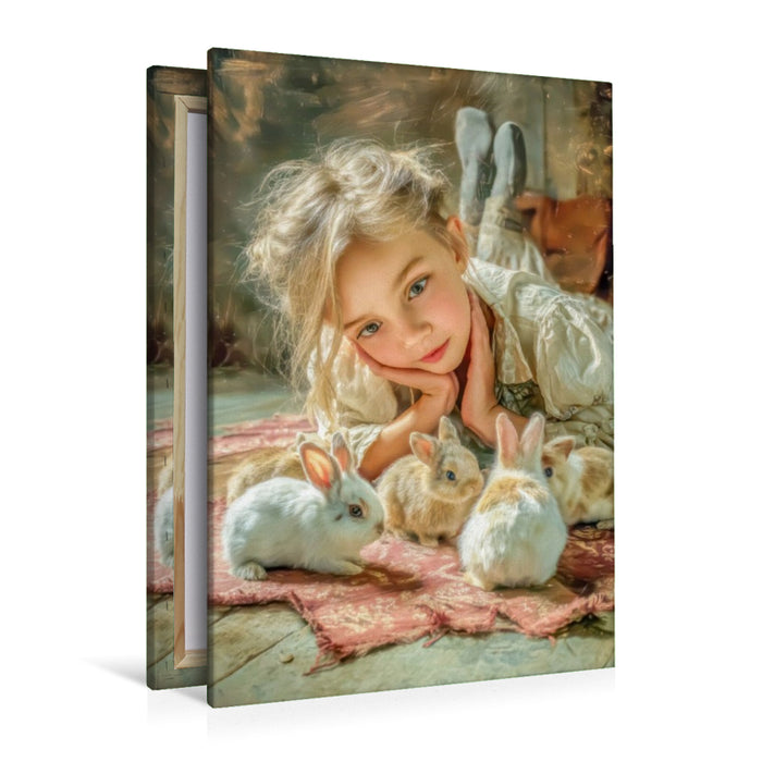 Premium Textil-Leinwand Kaninchen