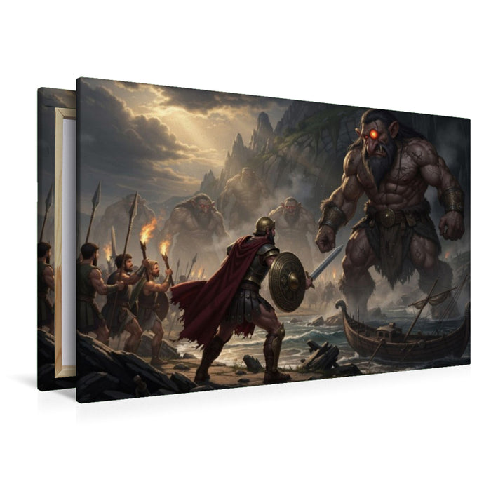 Premium Textil-Leinwand Odysseus bei den Kyklopen