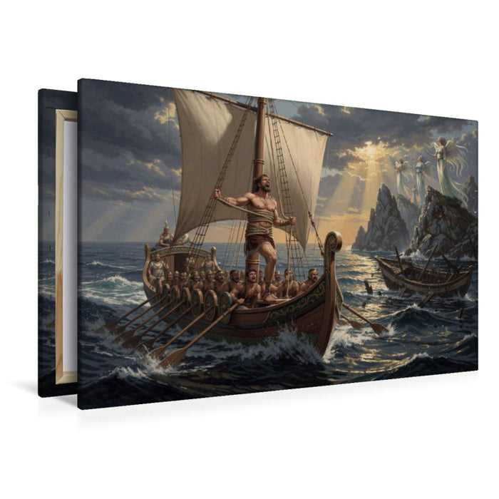Premium Textil-Leinwand Odysseus widersteht den Sirenen