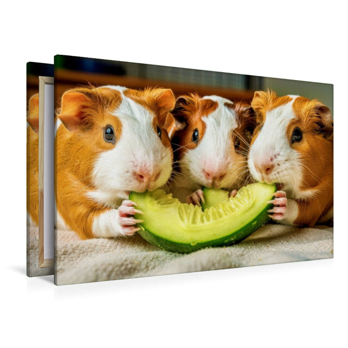 Premium Textil-Leinwand Die Gurke ist Lecker.
