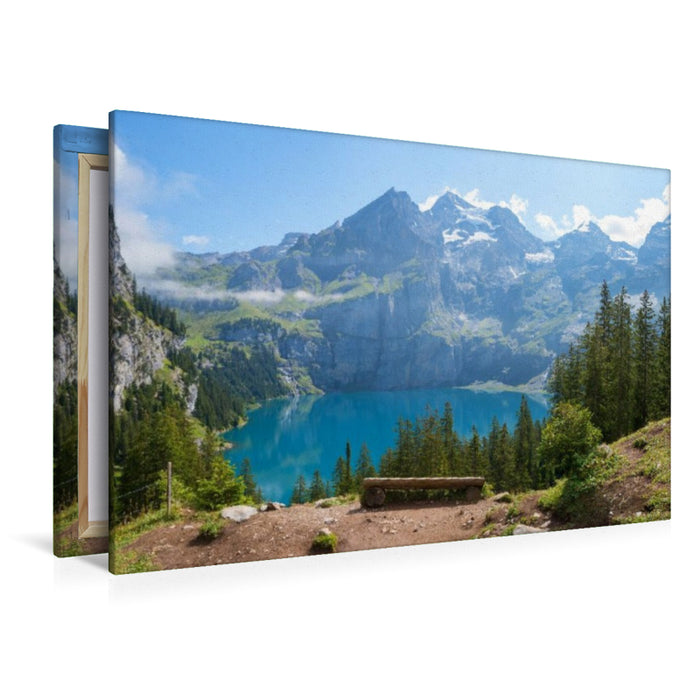 Premium Textil-Leinwand Oeschinensee