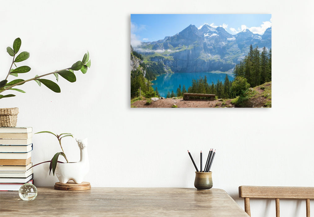 Premium Textil-Leinwand Oeschinensee