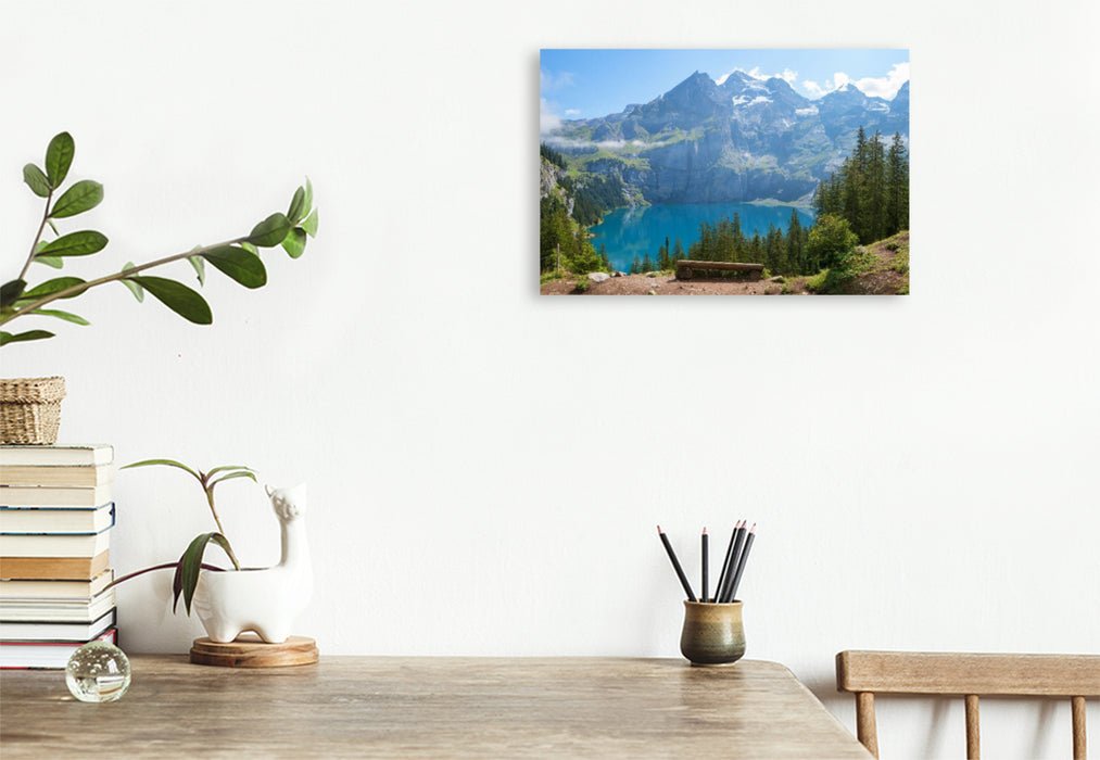 Premium Textil-Leinwand Oeschinensee