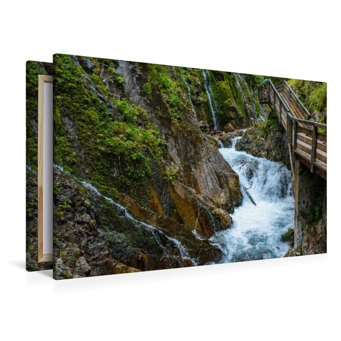 Premium Textil-Leinwand Naturerlebnis Wimbachklamm