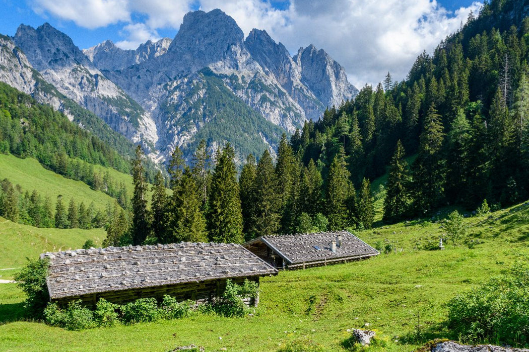 Premium Textil-Leinwand Bindalm mit den Mühlsturzhörnern