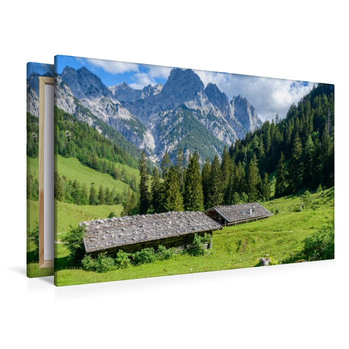 Premium Textil-Leinwand Bindalm mit den Mühlsturzhörnern