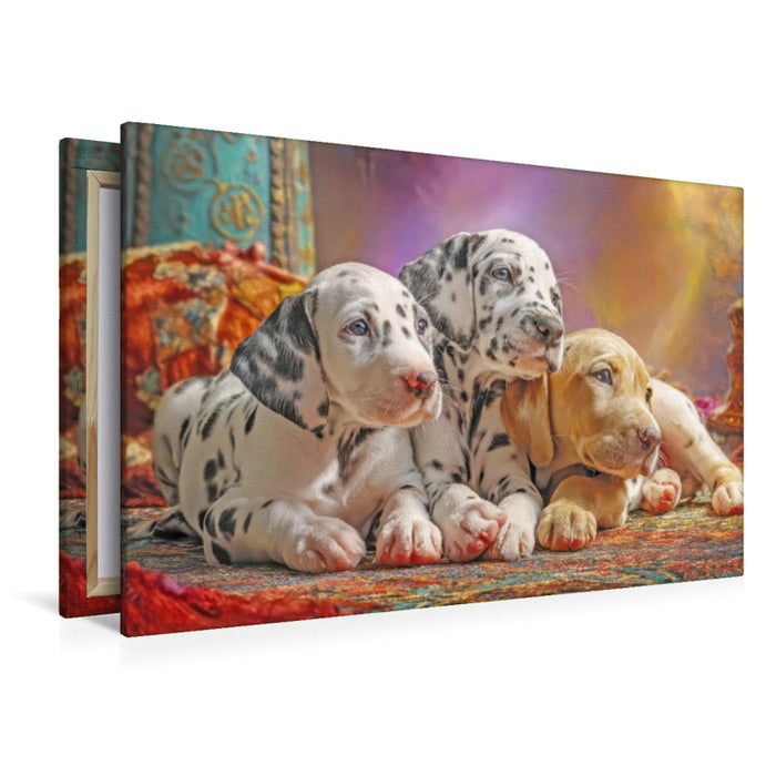 Premium Textil-Leinwand Hunde mit Charme - Illustrationen