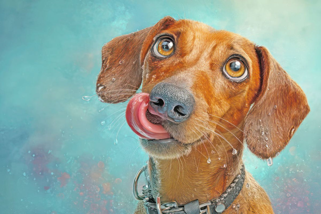 Premium Textil-Leinwand Hunde mit Charme - Illustrationen
