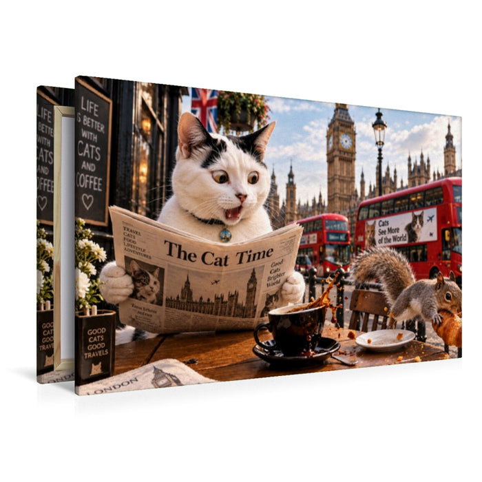Premium Textil-Leinwand Eine Katze in London