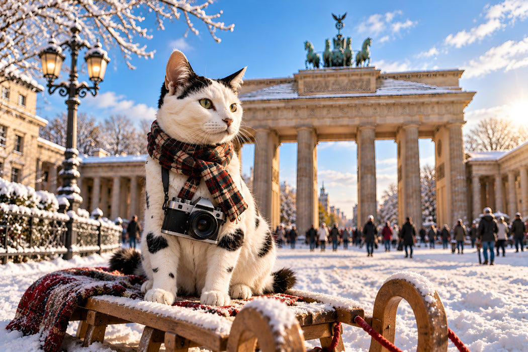 Premium Textil-Leinwand Eine Katze in Berlin