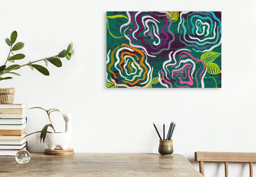 Premium Textil-Leinwand Eine ART Rosen N°5