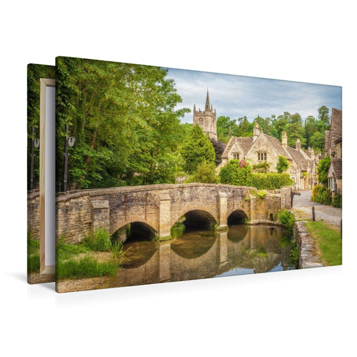 Premium Textil-Leinwand Das Dorf Castle Combe, Wiltshire, England