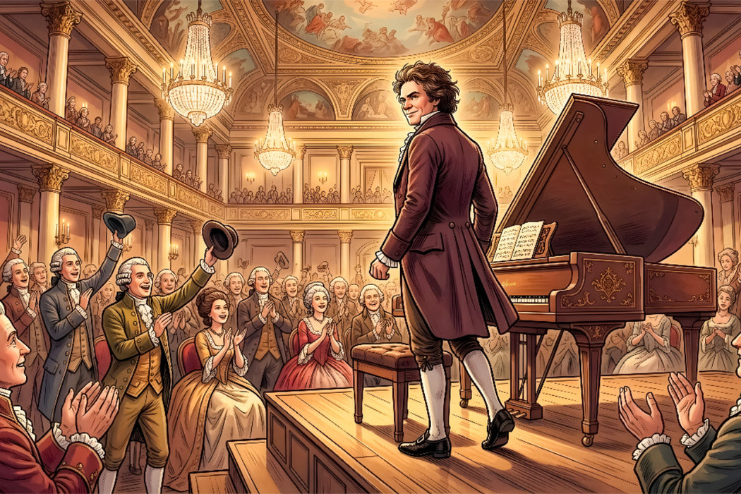 Premium Textil-Leinwand Beethoven wird Wiens neuer Stern
