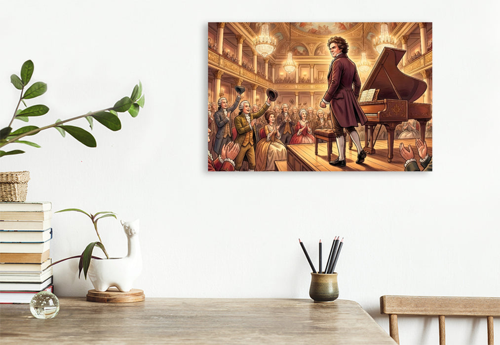 Premium Textil-Leinwand Beethoven wird Wiens neuer Stern