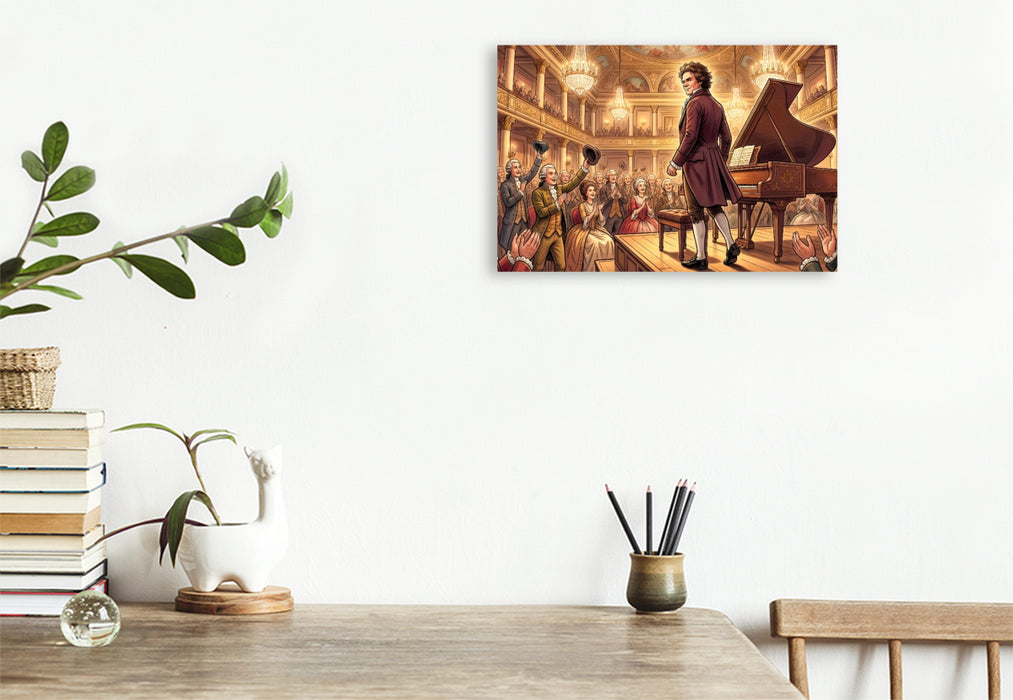 Premium Textil-Leinwand Beethoven wird Wiens neuer Stern