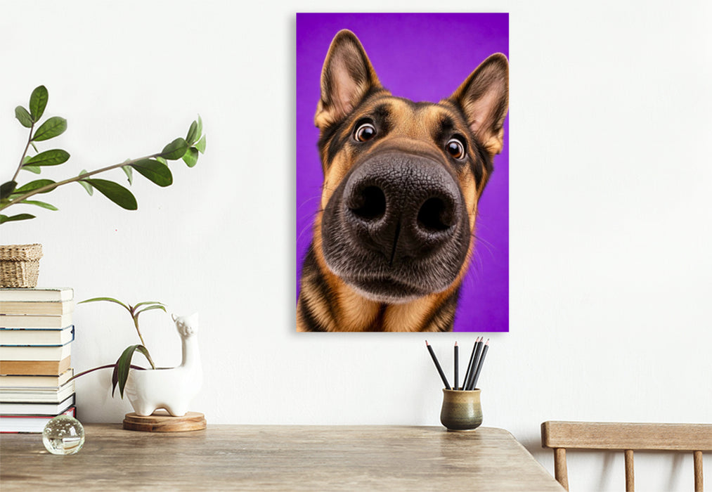 Premium Textil-Leinwand Deutscher Schäferhund