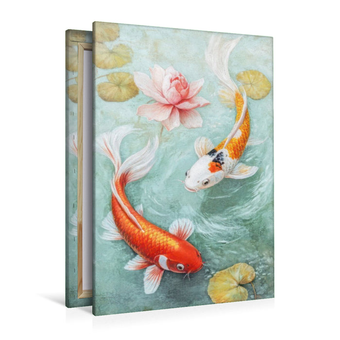 Premium Textil-Leinwand Kois in Illustrationen