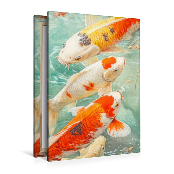 Premium Textil-Leinwand Kois in Illustrationen