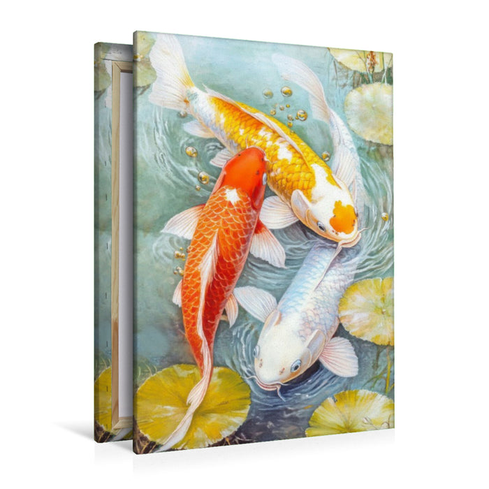 Premium Textil-Leinwand Kois in Illustrationen