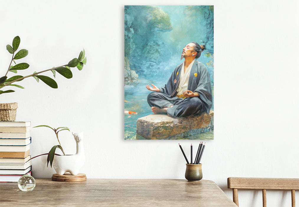 Premium Textil-Leinwand Kois in Illustrationen
