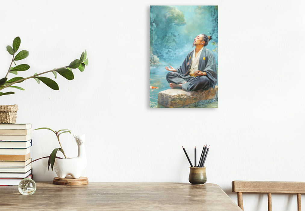 Premium Textil-Leinwand Kois in Illustrationen