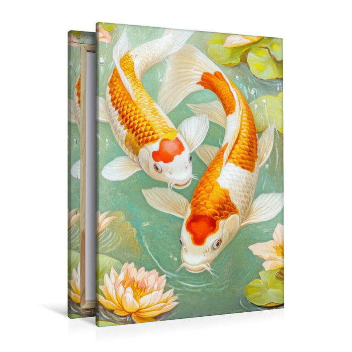 Premium Textil-Leinwand Kois in Illustrationen