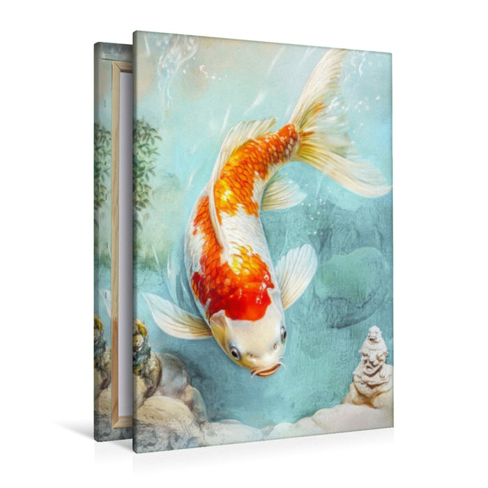 Premium Textil-Leinwand Kois in Illustrationen