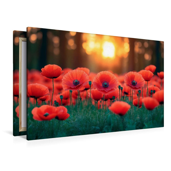 Premium Textil-Leinwand Leuchtender Mohnzauber