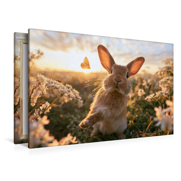 Premium Textil-Leinwand Samtpfote im Sommerlicht