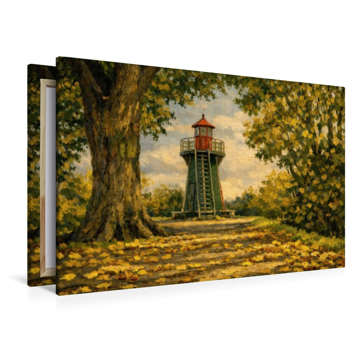 Premium Textil-Leinwand Leuchtfeuer Bunthaus