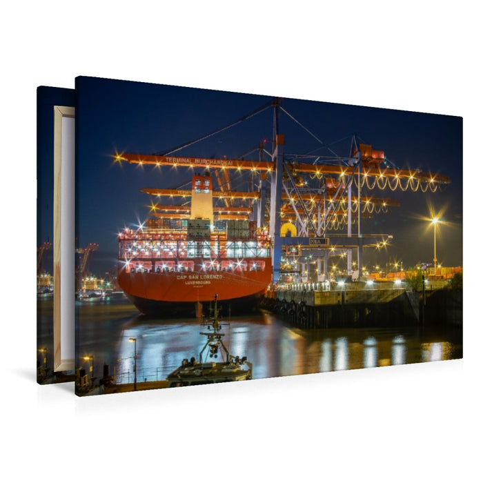 Premium Textil-Leinwand Containerschiff Cap San Lorenzo, Luxembourg