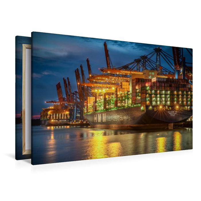 Premium Textil-Leinwand Containerschiff HMM Garam, Monrovia