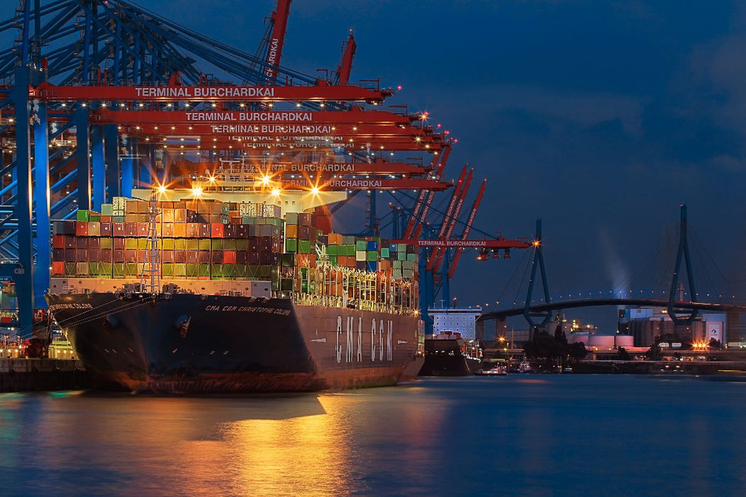Premium Textil-Leinwand Containerschiff CMA CGM Christophe Colomb
