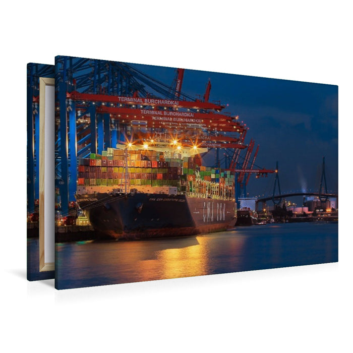 Premium Textil-Leinwand Containerschiff CMA CGM Christophe Colomb