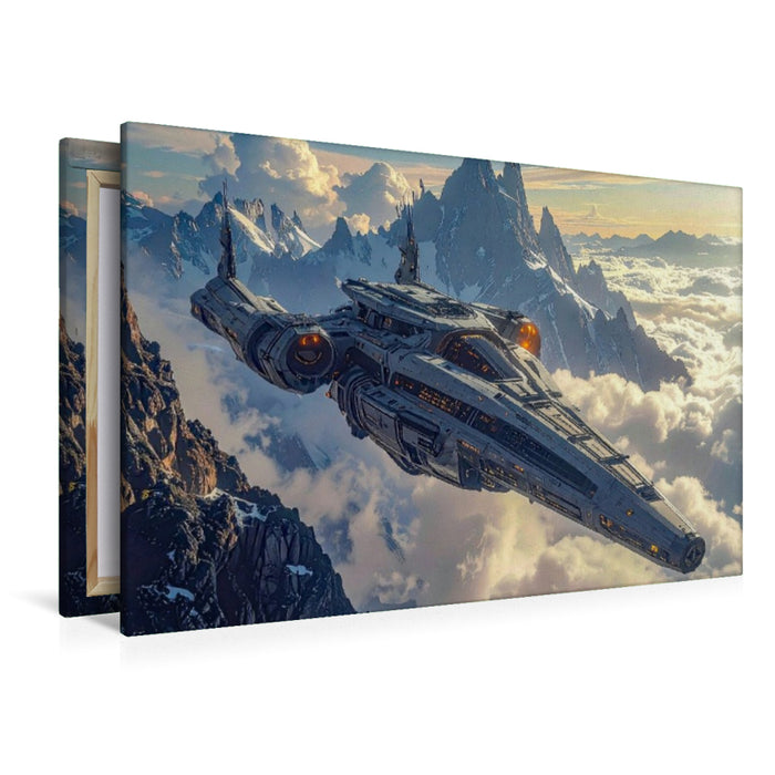 Premium Textil-Leinwand Gipfelflug