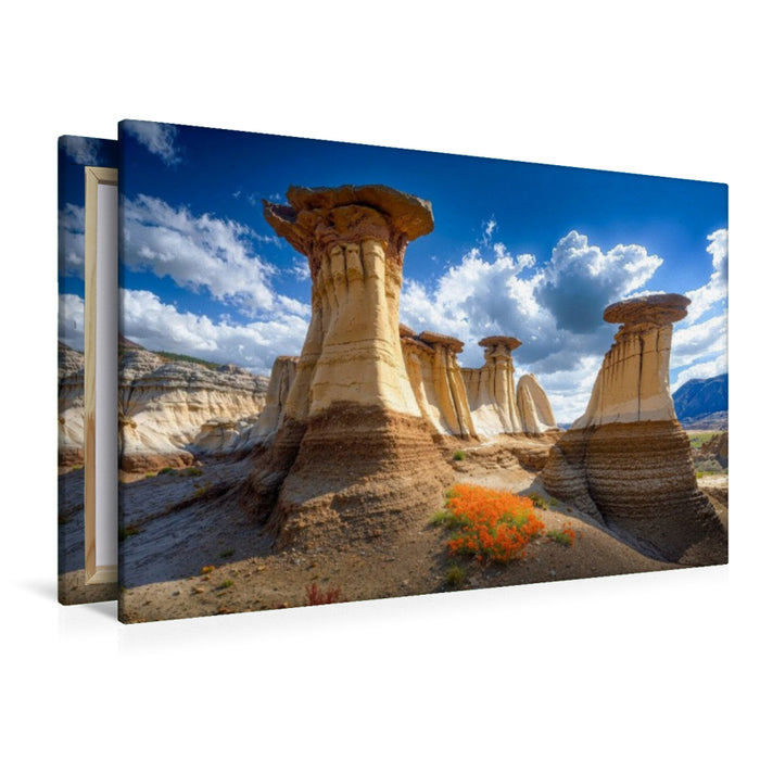 Premium Textil-Leinwand Drumheller Hoodoos, Alberta
