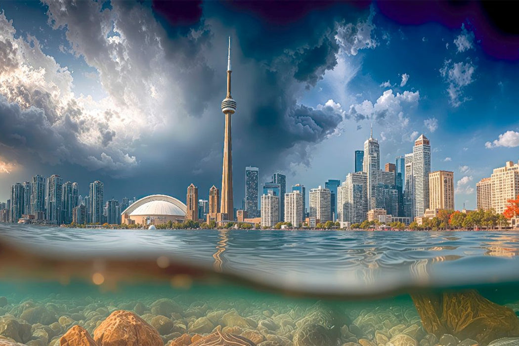 Premium Textil-Leinwand Skyline von Toronto