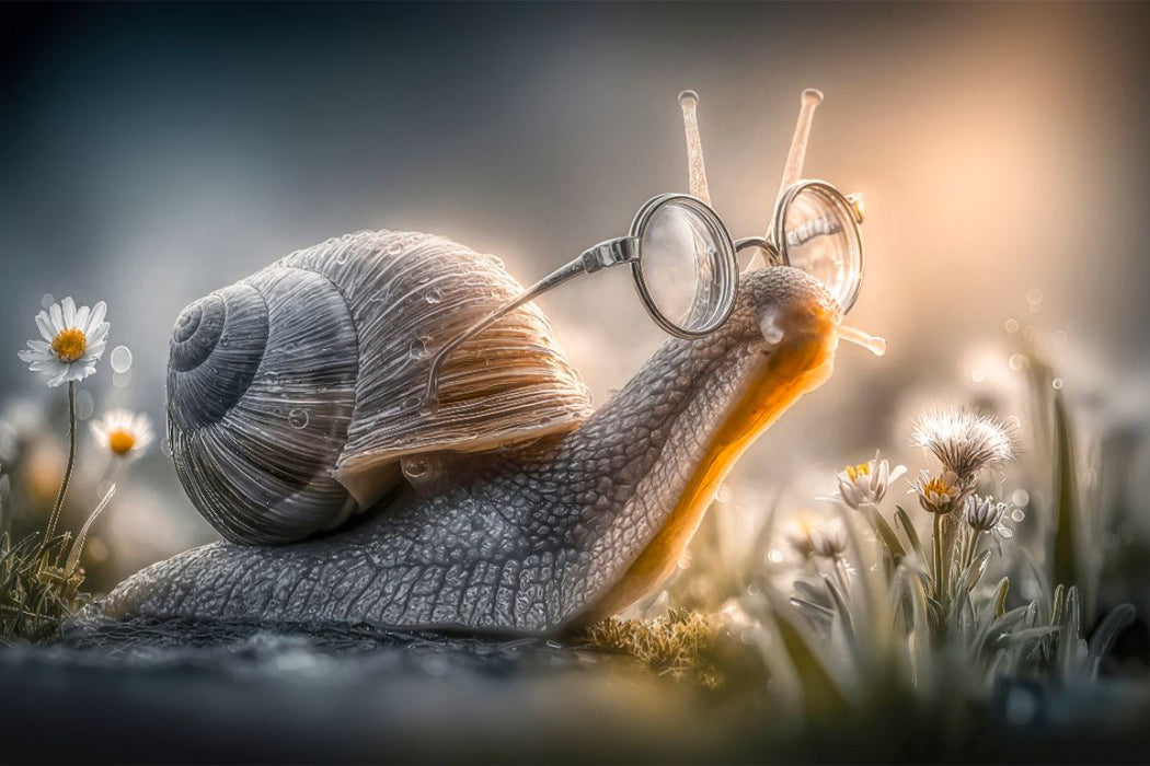 Premium Textil-Leinwand Eine Schnecke