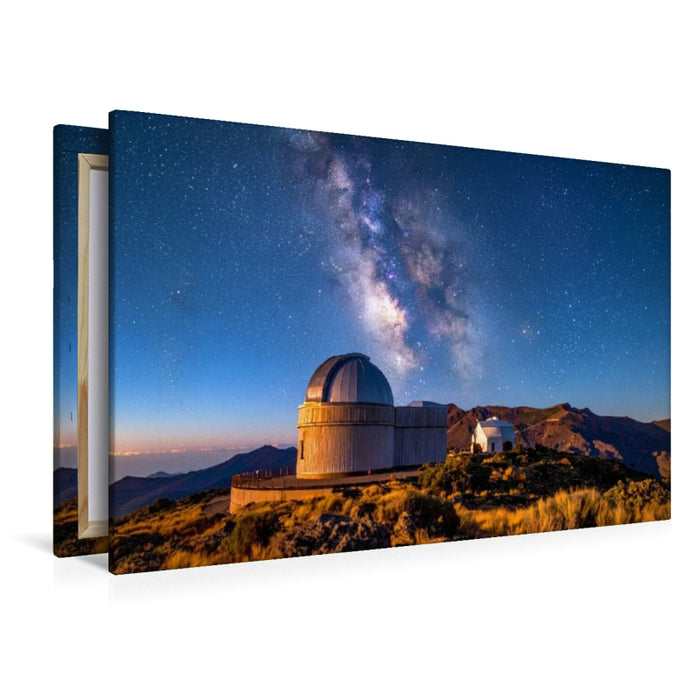 Premium Textil-Leinwand Observatorium mit Milchstraße