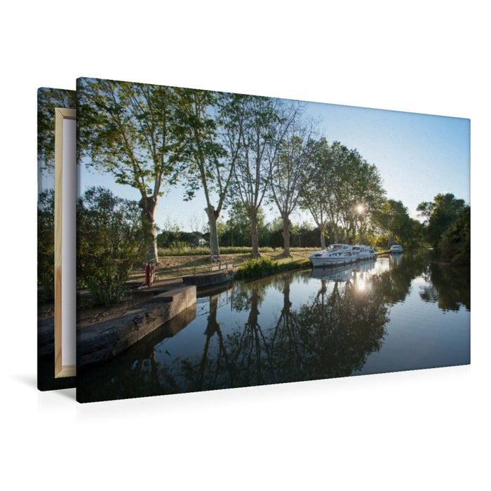 Premium Textil-Leinwand Hausbooturlaub in Südfrankreich