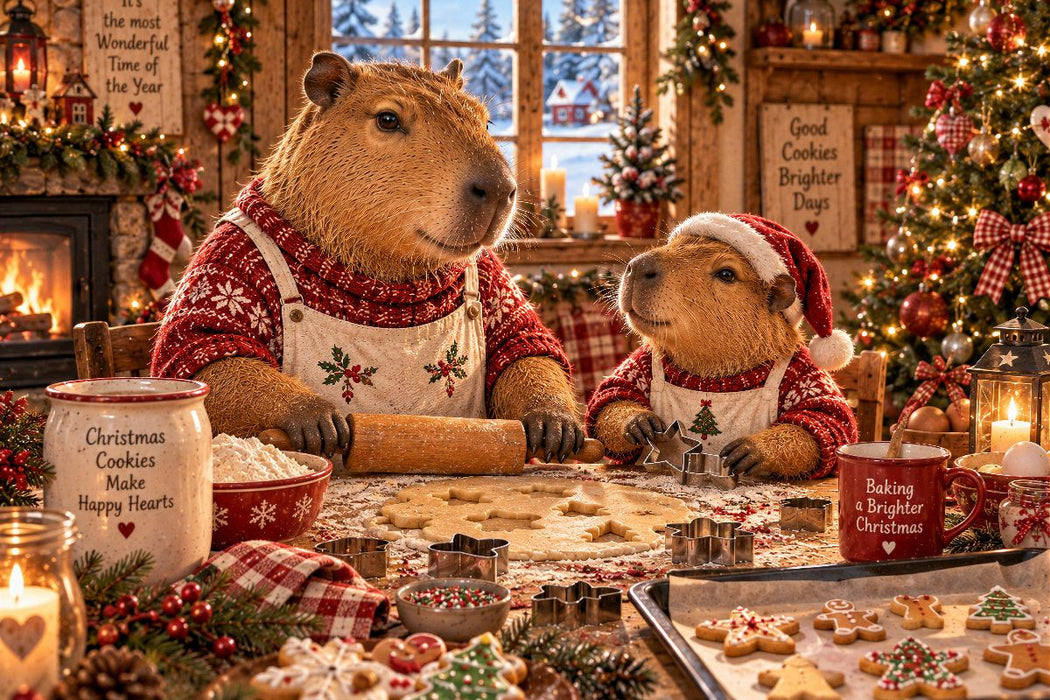 Premium Textil-Leinwand Gemütliche Weihnachten