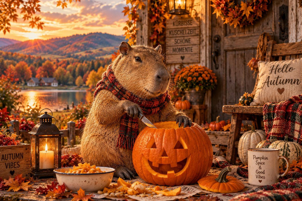 Premium Textil-Leinwand Halloween Vorbereitungen