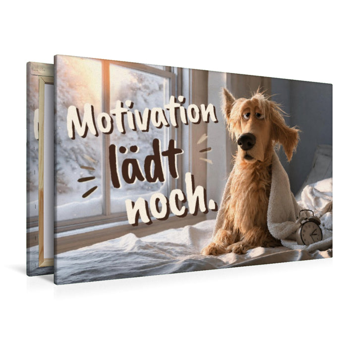 Premium Textil-Leinwand Motivation lädt noch