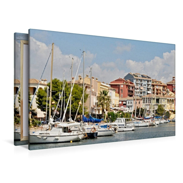 Premium Textil-Leinwand Saplaya Yachthafen